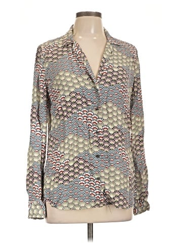 Equipment Long Sleeve Silk Top (view 1)