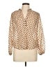 Zara Polka Dots Tan Long Sleeve Blouse Size L - photo 1