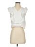 Blue Tassel 100% Cotton White Sleeveless Blouse Size S - photo 1