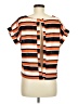 Love Notes Stripes Orange Short Sleeve Top Size M - photo 2