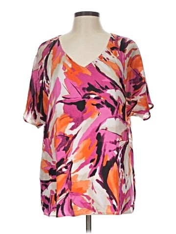 JM Collection Short Sleeve Blouse (view 1)