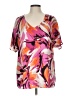 JM Collection 100% Polyester Pink Short Sleeve Blouse Size L - photo 1