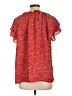 Pleione 100% Polyester Red Short Sleeve Blouse Size L - photo 2