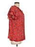 Pleione 100% Polyester Red Short Sleeve Blouse Size L - photo 4