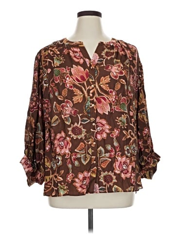 Rose + Olive 3/4 Sleeve Blouse (view 1)
