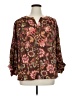 Rose + Olive Floral Brown 3/4 Sleeve Blouse Size 1X - photo 1
