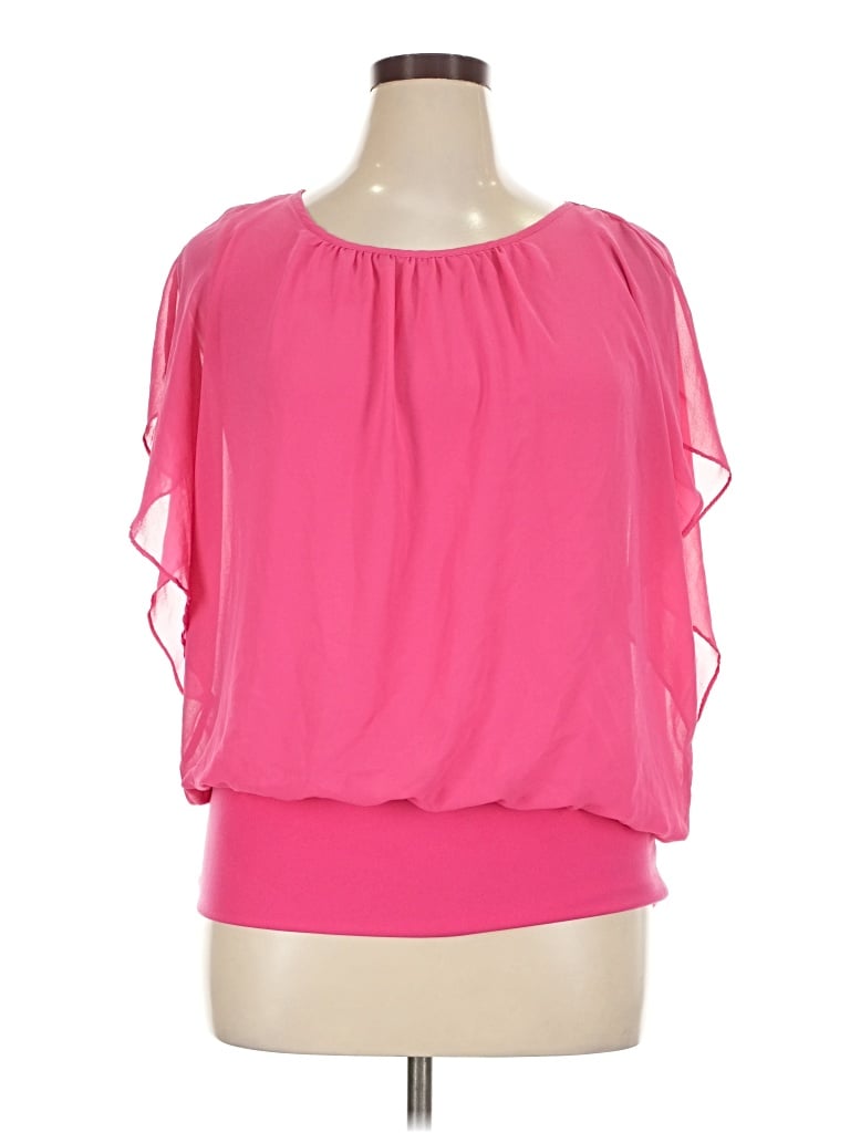 Pre-owned Style & Co Short Sleeve Blouse In Pink