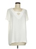 Pleione 100% Polyester Ivory Short Sleeve Blouse Size M - photo 1