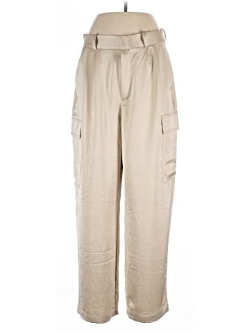 Madewell High-Rise Straight Cargo Trousers in Satin (view 1)