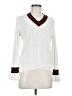 Minnie Rose Chevron-herringbone White Pullover Sweater Size M - photo 1