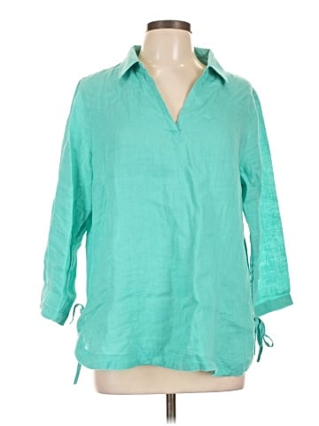 Isaac Mizrahi 3/4 Sleeve Button-Down Shirt (view 1)