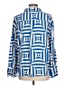 Autograph Print Blue Long Sleeve Blouse Size 12 - photo 2