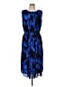 Ann Taylor Print Blue Cocktail Dress Size M - photo 1