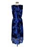 Ann Taylor Print Blue Cocktail Dress Size M - photo 2