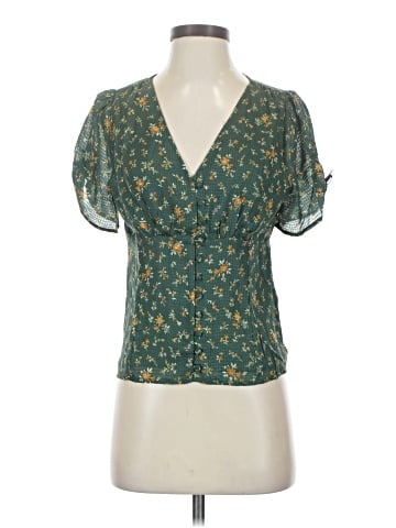 Madewell Silk Evie Tie-Sleeve Top in Fresh Sprigs (view 1)