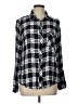 Le Lis 100% Rayon Plaid Black Long Sleeve Button-Down Shirt Size L - photo 1