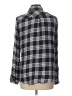Le Lis 100% Rayon Plaid Black Long Sleeve Button-Down Shirt Size L - photo 2