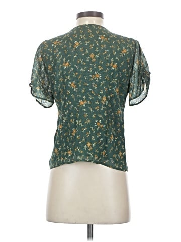 Madewell Silk Evie Tie-Sleeve Top in Fresh Sprigs (view 2)