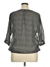 Gap Outlet Polka Dots Gray 3/4 Sleeve Blouse Size XL - photo 2