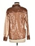 MNG Metallic Brown Long Sleeve Blouse Size 6 - photo 2
