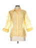 Alfred Dunner Yellow 3/4 Sleeve Button-Down Shirt Size 12 Petite - photo 1