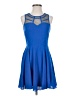 Sugar Lips Solid Blue Cocktail Dress Size S - photo 1