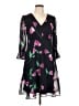 DKNY 100% Polyester Floral Black Cocktail Dress Size 10 - photo 1