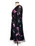 DKNY 100% Polyester Floral Black Cocktail Dress Size 10 - photo 5