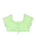 Old Navy Checkered-gingham Green Short Sleeve Top Size 10 - 12 - photo 1