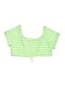 Old Navy Checkered-gingham Green Short Sleeve Top Size 10 - 12 - photo 2
