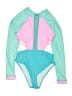 Unbranded Color Block Teal Rash Guard Size 8 - photo 1