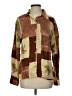 Robbie Bee Color Block Brown Long Sleeve Blouse Size S - photo 1