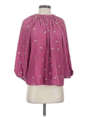 Tucker 3/4 Sleeve Silk Top (view 1)
