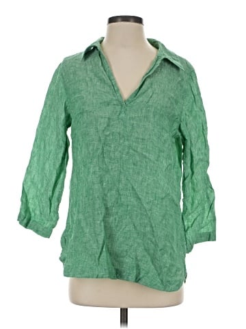 Isaac Mizrahi 3/4 Sleeve Button-Down Shirt (view 1)