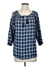 Soft Joie 100% Cotton Blue 3/4 Sleeve Blouse Size XS - photo 1