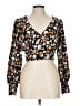 Lush 100% Polyester Black Long Sleeve Blouse Size L - photo 1