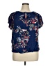 Evri 100% Rayon Blue Short Sleeve Blouse Size 1X - photo 1