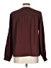 H&M 100% Polyester Burgundy Long Sleeve Blouse Size 10 - photo 2