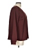 H&M 100% Polyester Burgundy Long Sleeve Blouse Size 10 - photo 4