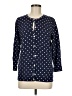 Croft & Barrow 100% Cotton Polka Dots Blue Cardigan Size M - photo 1