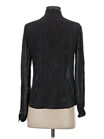 Theory Long Sleeve Silk Top (view 2)