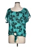 Love 21 Teal Short Sleeve Blouse Size L - photo 1