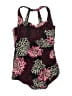 Lands' End Floral Black One Piece Swimsuit Size 8 - photo 1