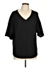 Fashion 100% Polyester Black Short Sleeve Top Size L - photo 1