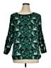 J.Crew 100% Polyester Green 3/4 Sleeve Blouse Size 16 - photo 1