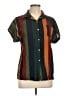 Unbranded 100% Polyester Color Block Green Short Sleeve Blouse Size L - photo 1