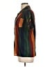 Unbranded 100% Polyester Color Block Green Short Sleeve Blouse Size L - photo 5