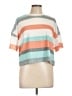 Unbranded Stripes Teal Short Sleeve T-Shirt Size L - photo 1