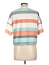 Unbranded Stripes Teal Short Sleeve T-Shirt Size L - photo 2