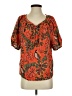 Cleo 100% Cotton Orange Short Sleeve Blouse Size XS - photo 1
